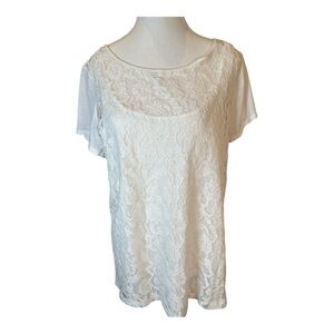 Ann Taylor White Lace Blouse NWT